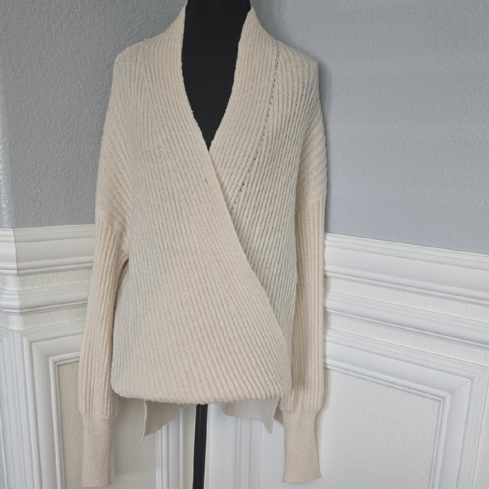 Max Studio Cream Ribbed Cardigan